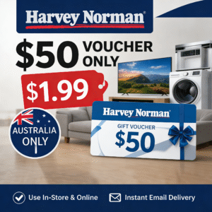 Harvey Norman  $50 e-voucher code (Australia) – sent by email